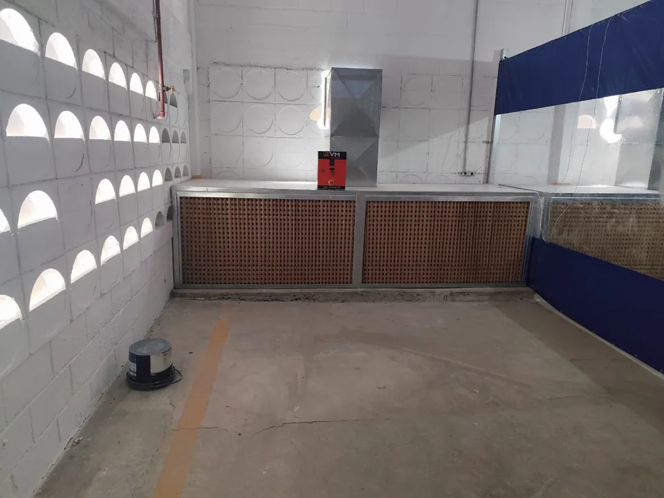 Parede filtrante de área de preparação